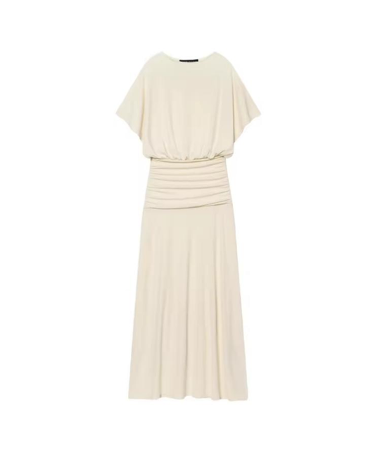 Maxikleid mit geraffter Taille